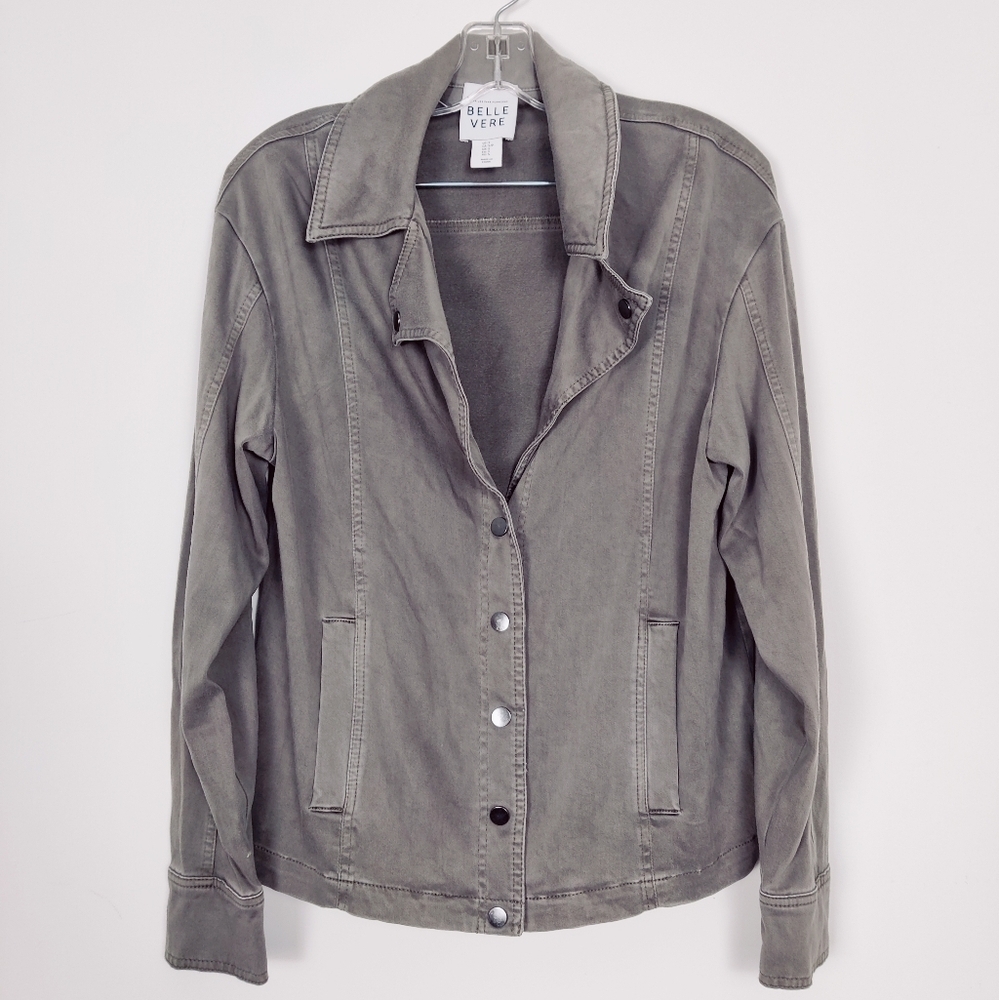 Belle Vere Women's Green Button-Up Jacket - Size Small Fall Autumn